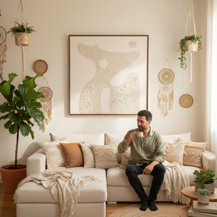 Minimalist Plaster Relief Painting - Layered Collection - Studio Nobis