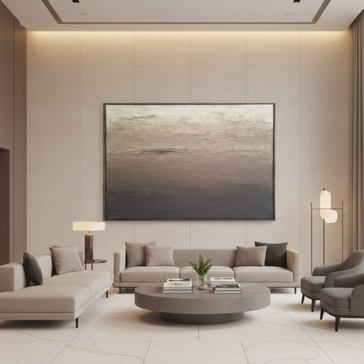 Minimalist Plaster Relief Painting - Layered Collection - Studio Nobis