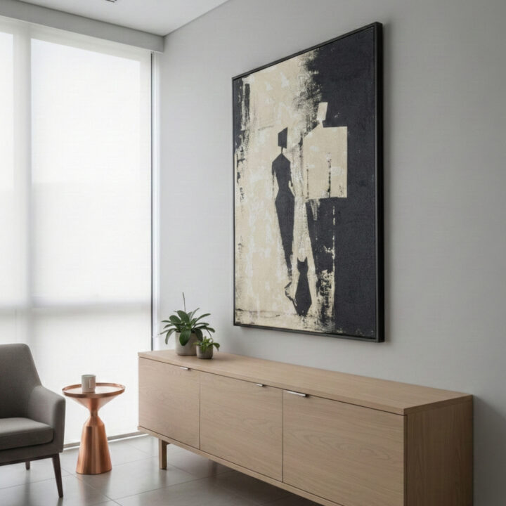 Handmade textured plaster relief artwork by Studio Nobis