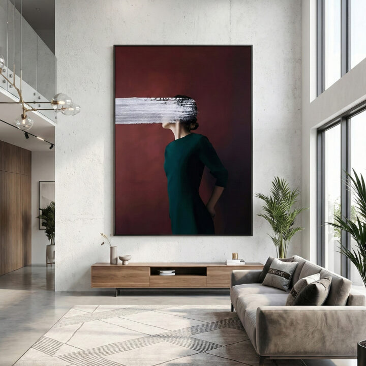 Modern minimalist relief painting for living room decoration